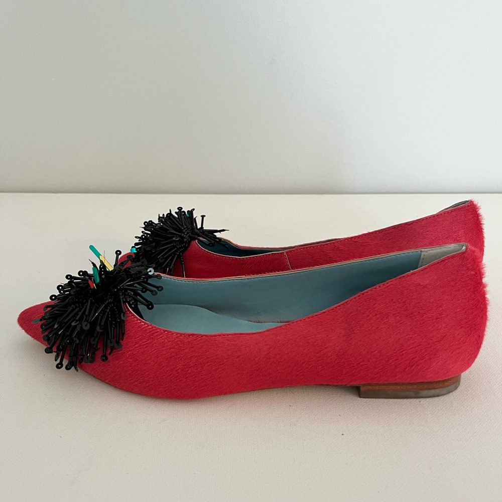 Frances Valentine Paige Pink Flats with Black Embellishments - Picture 6 of 8